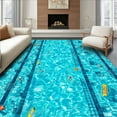 thumbnail image 1 of ODIKA 4'x6' Machine Washable Non-Slip Area Rug, Swimming Pool Print Shaggy High Traffic Rug, Blue, 1296, 1 of 7