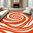 thumbnail image 1 of ODIKA 6'x9' Machine Washable Non-Slip Area Rug, Swirling Vortex Accent High Traffic Rug, Orange, 394145, 1 of 7
