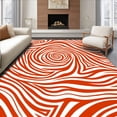 thumbnail image 1 of ODIKA 5'x7' Machine Washable Non-Slip Area Rug, Swirling Vortex Modern Contemporary Accent High Traffic Rug, Orange, 394103, 1 of 7