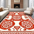thumbnail image 1 of ODIKA 5'x7' Machine Washable Non-Slip Area Rug, Symmetrical Interlocking Medallion with Ornate Floral Motifs High Traffic Rug, Red, 394514, 1 of 7