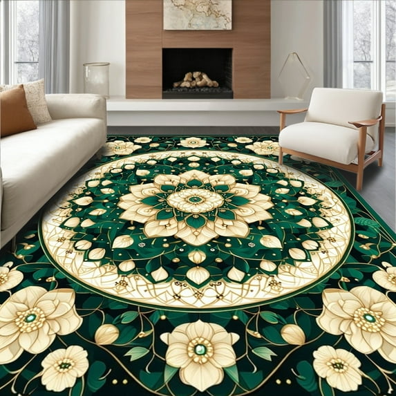 ODIKA 8'x10' Machine Washable Non-Slip Area Rug, Symmetrical with ...