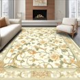thumbnail image 1 of Flatwoven High Traffic Area Rug, Timeless Anatolia Area Sage Beige Botanical Scrollwork Floor Covering, Non Slip, Stain Resistant, Washable Area Rugs for Living Room, Bedroom(Beige, 4X6), 1 of 8