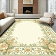 thumbnail image 1 of ODIKA 6'x9' Machine Washable Non-Slip Area Rug, Timeless Loire Valley Lattice With Intertwined Floral Medallions High Traffic Rug, Beige, 269266, 1 of 7