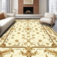 thumbnail image 1 of ODIKA 6'x9' Machine Washable Non-Slip Area Rug, Timeless Ornamental Motif Floor with Intricate Scrolls High Traffic Rug, Beige, 144350, 1 of 5