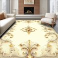 thumbnail image 1 of Flatwoven High Traffic Area Rug, Timeless Scrollwork Classic Ornamental Motif, Non Slip, Stain Resistant, Washable Area Rugs for Living Room, Bedroom(Beige, 4X6), 1 of 8