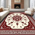 thumbnail image 1 of Flatwoven High Traffic Area Rug, Timeless Traditional Design with Exotic Elements and Rich Coloration, Non Slip, Stain Resistant, Washable Area Rugs for Living Room, Bedroom(Ivory, 3X5), 1 of 8