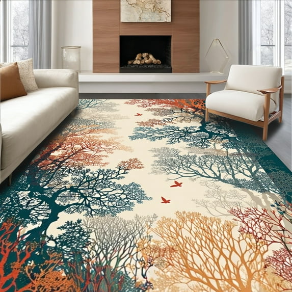 ODIKA 6'x9' Machine Washable Non-Slip Area Rug, Toughened Supplemental Essence Arboreal like Casuanl Design High Traffic Rug, Gray, 191233
