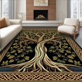 thumbnail image 1 of ODIKA 4'x6' Machine Washable Non-Slip Area Rug, Traditional Nature Themed Aesthetics High Traffic Rug, Black, 33748, 1 of 7