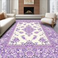 thumbnail image 1 of Flatwoven High Traffic Area Rug, Tranquil Lilac Nature Inspired, Non Slip, Stain Resistant, Washable Area Rugs for Living Room, Bedroom(Purple, 4X6), 1 of 8