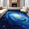 thumbnail image 1 of Flatwoven High Traffic Area Rug, Transitional Space Odyssey Palette, Non Slip, Stain Resistant, Washable Area Rugs for Living Room, Bedroom(Blue, 5X7), 1 of 8