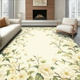 thumbnail image 1 of ODIKA 6'x9' Machine Washable Non-Slip Area Rug, Trellis Bloom Cream Floral on Natural High Traffic Rug, Ivory, 267522, 1 of 7