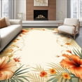 thumbnail image 1 of ODIKA 2'x3' Machine Washable Non-Slip Area Rug, Tropical Blossom Medallion with Vibrant Floral Motifs High Traffic Rug, Orange, 227449, 1 of 7