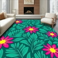thumbnail image 1 of ODIKA 2'x3' Machine Washable Non-Slip Area Rug, Tropical Canopy Exotic Foliage High Traffic Rug, Pink, 317020, 1 of 7