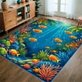 thumbnail image 1 of Flatwoven High Traffic Area Rug, Tropical Fish Paradise Tufted, Non Slip, Stain Resistant, Washable Area Rugs for Living Room, Bedroom(Blue, 5X7), 1 of 8