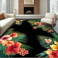 thumbnail image 1 of ODIKA 4'x6' Machine Washable Non-Slip Area Rug, Tropical Floral Print High Traffic Rug, Red, 209708, 1 of 7