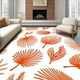 thumbnail image 1 of ODIKA 8' Machine Washable Non-Slip Area Rug, Tropical Leaf Botanical Illustration High Traffic Rug, Orange, 393121, 1 of 7
