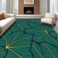 thumbnail image 1 of ODIKA 6'x9' Machine Washable Non-Slip Area Rug, Tropical Leaf Medley With Interlocking Fronds And Exotic Vines High Traffic Rug, Green, 416846, 1 of 7