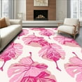 thumbnail image 1 of ODIKA 5'x7' Machine Washable Non-Slip Area Rug, Tropical Monstera Leaf Hand Tufted Decorative Floor Accent High Traffic Rug, Pink, 237272, 1 of 7