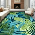 thumbnail image 1 of ODIKA 3'x5' Machine Washable Non-Slip Area Rug, Tropical Multi Color Hallway Use High Traffic Rug, Blue, 2324, 1 of 7