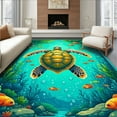 thumbnail image 1 of ODIKA 4'x6' Machine Washable Non-Slip Area Rug, Tropical High Traffic Rug, Blue, 61835, 1 of 7
