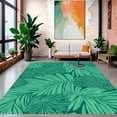 thumbnail image 1 of Flatwoven High Traffic Area Rug, Tropical Palm Frond Botanical Waterproof with Vibrant Leaf Motifs, Non Slip, Stain Resistant, Washable Area Rugs for Living Room, Bedroom(Green, 8X10), 1 of 8