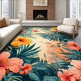 thumbnail image 1 of Flatwoven High Traffic Area Rug, Tropical Paradise, Non Slip, Stain Resistant, Washable Area Rugs for Living Room, Bedroom(Green, 6X9), 1 of 8