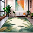 thumbnail image 1 of ODIKA 6'x9' Machine Washable Non-Slip Area Rug, Tropical Swirl Botanical Oasis High Traffic Rug, Green, 197547, 1 of 7