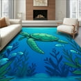 thumbnail image 1 of ODIKA 2'x3' Machine Washable Non-Slip Area Rug, Tropical Underwater Artisan Creation High Traffic Rug, Blue, 309804, 1 of 7