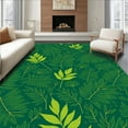 thumbnail image 1 of Flatwoven High Traffic Area Rug, Tropical Rainforest Harmony with Layered Foliage and Interlocking Spotted, Non Slip, Stain Resistant, Washable Area Rugs for Living Room, Bedroom(Green, 6X6), 1 of 8