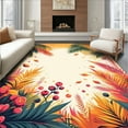 thumbnail image 1 of ODIKA 4'x6' Machine Washable Non-Slip Area Rug, Tropical Thistle Twirl Leafy Summer Dreamscape Design High Traffic Rug, Yellow, 198207, 1 of 7