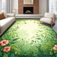 thumbnail image 1 of ODIKA 2'x3' Machine Washable Non-Slip Area Rug, Unique Botanical with Lush Flora and Delicate Details High Traffic Rug, Green, 143384, 1 of 7