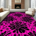 thumbnail image 1 of ODIKA 5'x7' Machine Washable Non-Slip Area Rug, Unique of Abstract Animal Spots and Ornate Floral High Traffic Rug, Pink, 331662, 1 of 7