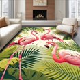 thumbnail image 1 of Flatwoven High Traffic Area Rug, Unique Pink Tropical Flamingo for Backyard, Non Slip, Stain Resistant, Washable Area Rugs for Living Room, Bedroom(Pink, 2X3), 1 of 8