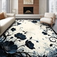 thumbnail image 1 of ODIKA 2'x3' Machine Washable Non-Slip Area Rug, Unique Whimsigoth Floral Non Slip Pile High Traffic Rug, Gray, 83800, 1 of 7