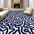 thumbnail image 1 of ODIKA 6'x9' Machine Washable Non-Slip Area Rug, Untamed Wilderness Stripe High Traffic Rug, Blue, 296579, 1 of 7