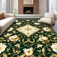 thumbnail image 1 of ODIKA 6'x9' Machine Washable Non-Slip Area Rug, Verdant Vinework Medallion Motif with Flourishing Botanical Scrolls High Traffic Rug, Green, 256887, 1 of 7