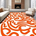 thumbnail image 1 of ODIKA 8' Machine Washable Non-Slip Area Rug, Vibrant Abstract Swirls Design with Bold Orange and Contrast High Traffic Rug, Orange, 393773, 1 of 7