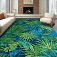 thumbnail image 1 of ODIKA 3'x5' Machine Washable Non-Slip Area Rug, Vibrant Boho Botanical Aesthetic High Traffic Rug, Blue, 5815, 1 of 7