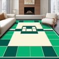 thumbnail image 1 of ODIKA 4'x6' Machine Washable Non-Slip Area Rug, Vibrant Checkered with Emerald and Ivory Contrast Design High Traffic Rug, Green, 94361, 1 of 7
