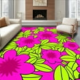thumbnail image 1 of Flatwoven High Traffic Area Rug, Vibrant Floral Print Accent, Non Slip, Stain Resistant, Washable Area Rugs for Living Room, Bedroom(Pink, 8), 1 of 8