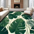 thumbnail image 1 of Flatwoven High Traffic Area Rug, Vibrant Green Botanical Motif, Non Slip, Stain Resistant, Washable Area Rugs for Living Room, Bedroom(Green, 4X6), 1 of 8