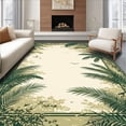 thumbnail image 1 of ODIKA 6'x9' Machine Washable Non-Slip Area Rug, Vibrant Nature Inspired Leaf High Traffic Rug, Beige, 29336, 1 of 7