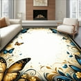 thumbnail image 1 of ODIKA 5'x7' Machine Washable Non-Slip Area Rug, Vibrant Nature Inspired Print High Traffic Rug, Gold, 10002, 1 of 7