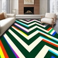 thumbnail image 1 of ODIKA 8'x10' Machine Washable Non-Slip Area Rug, Vibrant with Deep Forest and Ivory Highlights High Traffic Rug, Green, 395177, 1 of 7