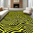 thumbnail image 1 of ODIKA 3'x5' Machine Washable Non-Slip Area Rug, Vibrant Tiger Stripes Interwoven Artistic Design High Traffic Rug, Yellow, 327214, 1 of 7