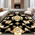 thumbnail image 1 of ODIKA 4'x6' Machine Washable Non-Slip Area Rug, Victorian Inspired Floral Medallion with Ornate Symmetrical Motifs High Traffic Rug, Gold, 217171, 1 of 7