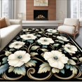 thumbnail image 1 of ODIKA 6'x9' Machine Washable Non-Slip Area Rug, Vintage Bloom Accent Floor with Delicate Floral High Traffic Rug, White, 155021, 1 of 7