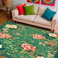 thumbnail image 1 of ODIKA 4'x6' Machine Washable Non-Slip Area Rug, Vintage Botanical High Traffic Rug, Green, 145050, 1 of 7