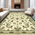 thumbnail image 1 of ODIKA 8'x10' Machine Washable Non-Slip Area Rug, Vintage Damask with Elegant Scrolling Motifs High Traffic Rug, Ivory, 146446, 1 of 7