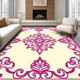 thumbnail image 1 of ODIKA 2'x3' Machine Washable Non-Slip Area Rug, Vintage Damask Ornate Scrollwork Throw High Traffic Rug, Pink, 393671, 1 of 5